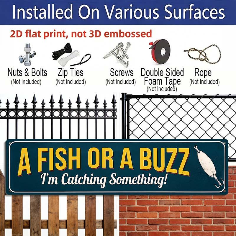 2D Flat 4Pair/Set Rustic Fishing Quote Aluminium Decorative Sign, Bass Fish Fishing Lure Vintage Aluminum Wall Plaque, Farmhouse Cabin Man Cave