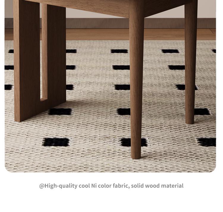 Nordic Solid Wood Dining Chair with Upholstered Soft Backrest - Cotton & Linen Fabric, Designer Style for Home or Cafe Use