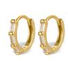 European S925 Sterling Silver Zirconia Paved Round Earrings - Simple, Fashionable, and Luxurious Ear Studs.