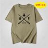 Minimalist Scissors Wine Glass Printed Short Sleeve Tshirt Line Pattern Unisex Casual Top