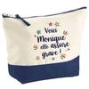 Makeup Bag - PLANETEE - Monique She's Really Good (blue Background) - Large Format - Cotton - HD Printing, Made In France