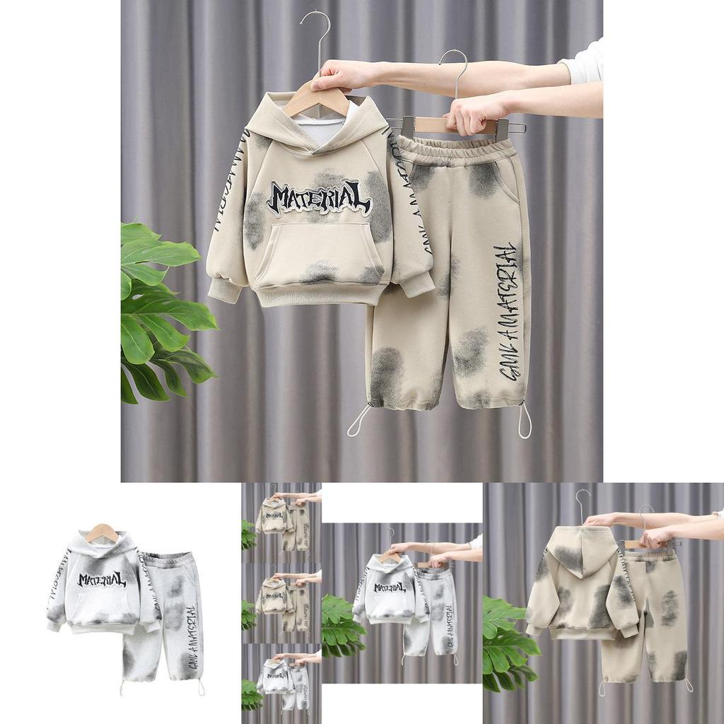 Stylish Boys Spring Set 2024 With Trendy Hooded Sweatshirt And Long Pants For Kids