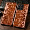 Oryginalna Skórzana Portfel Krokodyl Etui z Klapką dla Xiaomi 15 15s 15T Pro Ultra Retro Styl Książki Sloty na Karty Odporne na Wstrząsy Pokrowiec na Telefon