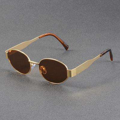 Y2K Oval Sunglasses Women Fashion Metal Frame UV400 Shades Beach Eyewear Female Glasses