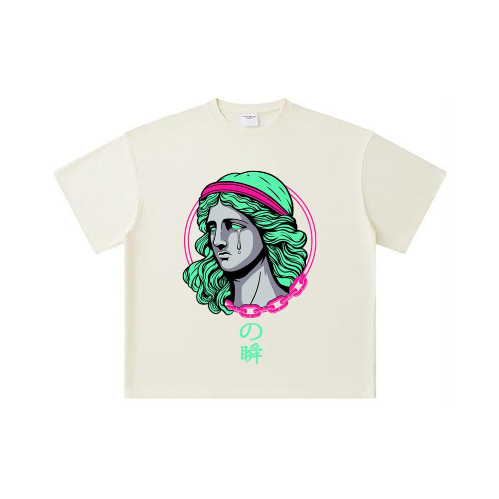 

260 GSM Double Yarn 32 Count 100% Cotton Saint Seiya V29 Shun Print Unisex Heavy Cotton T Shirt S абрикосовый