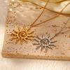 Sunflower Gold Pendant Necklace for Women - Stylish Hollow Design On Simple Clavicle Chain