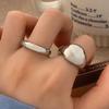 Real  Sterling Silver 18K Gold Round Opening Rings for Women Exaggerated Trendy Fine  Geometric Accessories