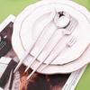Silver Dinnerware Set 16Pcs Cutlery Set Stainless Steel Flatware Cake Fruit Fork Kitchen Knife Forks Spoon Tableware Set
