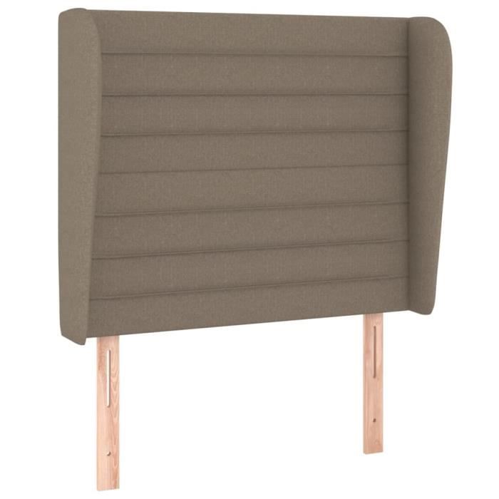 VidaXL Tête de lit avec oreilles Taupe 103x23x118-128 cm Tissu3118090