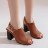 Women's High-heeled Sandals Spring and Summer New Thick-heeled Large-size Fish-mouth Sandals