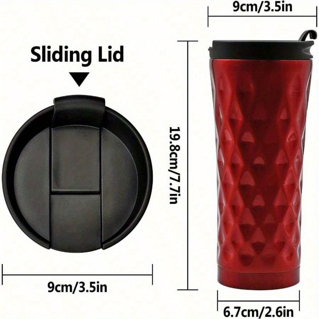 Insulated Coffee Mug 17oz, Leak Proof Coffee Cups with Lid, Thermal Coffee Cups Stainless Steel Reusable Coffee Mug Keep Cold and Hot Travel Mug