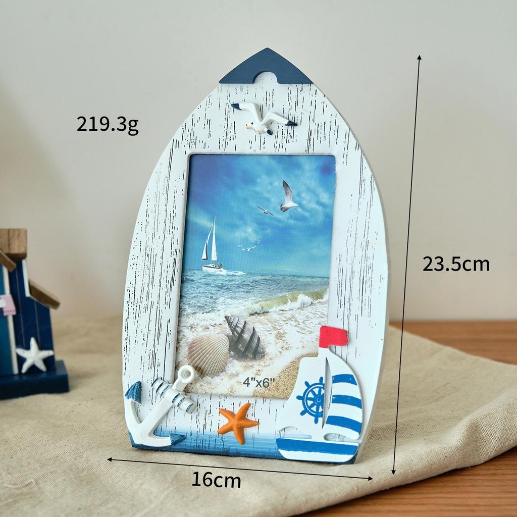 Mediterranean Style Seagull Picture Frame Handicrafts Desktop Decorations Bookshelf Photos Children's Room Home Decoration Gifts