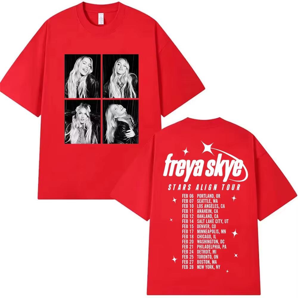 

Singer Freya Skye 100cotton Unisexs Shirt Summer Stars Align Tour Album Graphics Womens Y2k Hip Hop Streetwear Tshirt 4XL