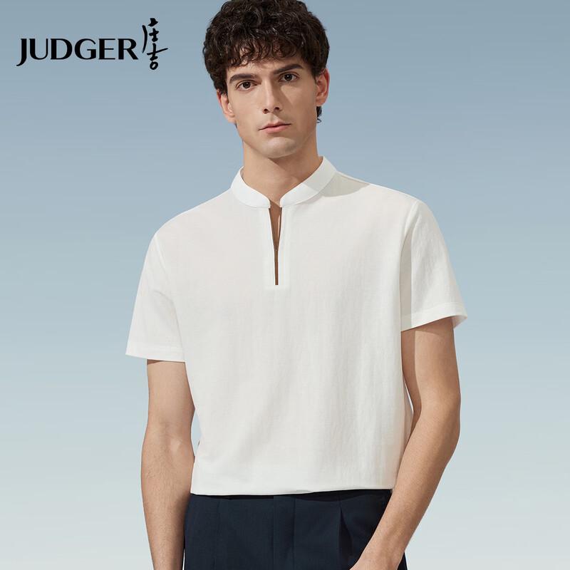 

Judger Men s 50-Count Cotton Chinese Style Stand Collar T-Shirt M