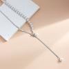 Elegant Simulated Pearl Y-Shaped Lariat Necklace Snake bone Chain Irregular Pearl Drop for Women Bridal & Banquet Jewelry