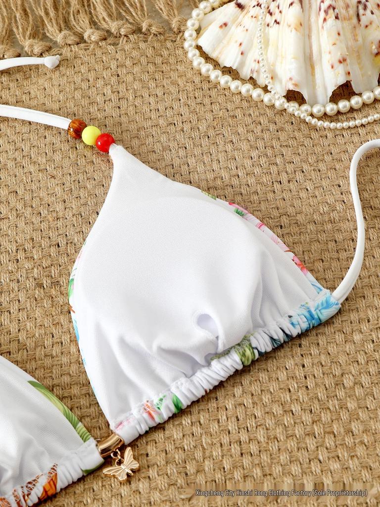 2026 Fresh Print High-Waisted Bikini - European & American Standard Size, Fashionable & Sexy Swimsuit