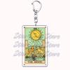 Popular Culture Halloween Tarot Card Keychains for Accessories Moon Luna Death Keyring Jewelry Fans Lovers Friends Reader Gifts
