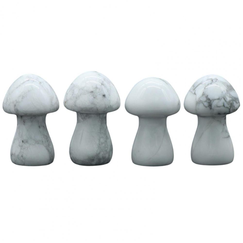 Mushroom Figurine Carved Nice-looking Clear Texture Smooth Edge Mushroom Micro Ornament DIY Faux Crystal Mushroom Figurine