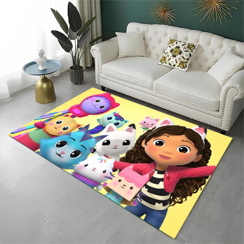 Cartoon Gabby Dollhouse Girl Carpet Rug for Playroom Bedroom Living Room Sofa Home Decor,kid Area Rug Non-slip Floor Mat Gift