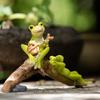 4Pc Resin Frog Statue Ornaments, Animal Elements, Cute Desktop Decoration, Garden Decoration