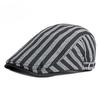 British Retro Striped Beret Hat for Men Women Spring Summer Breathable Thin Flat Cap Korean Fashion Newsboy Cap Casual Cabbie Cap