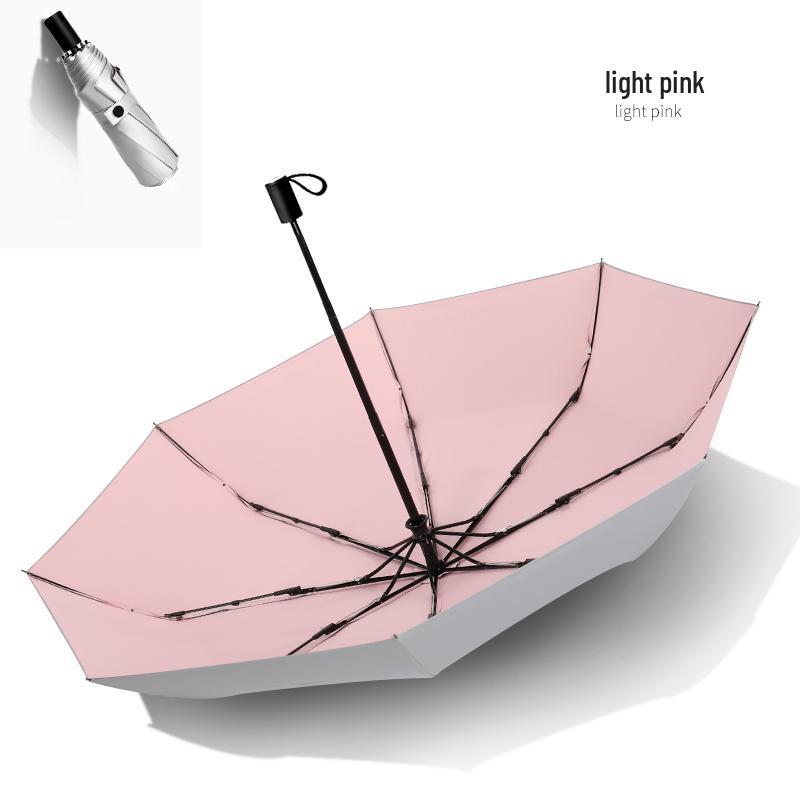 UPF50 Double Layer Titanium Silver & Black Anti-UV Folding Umbrella for Women & Men