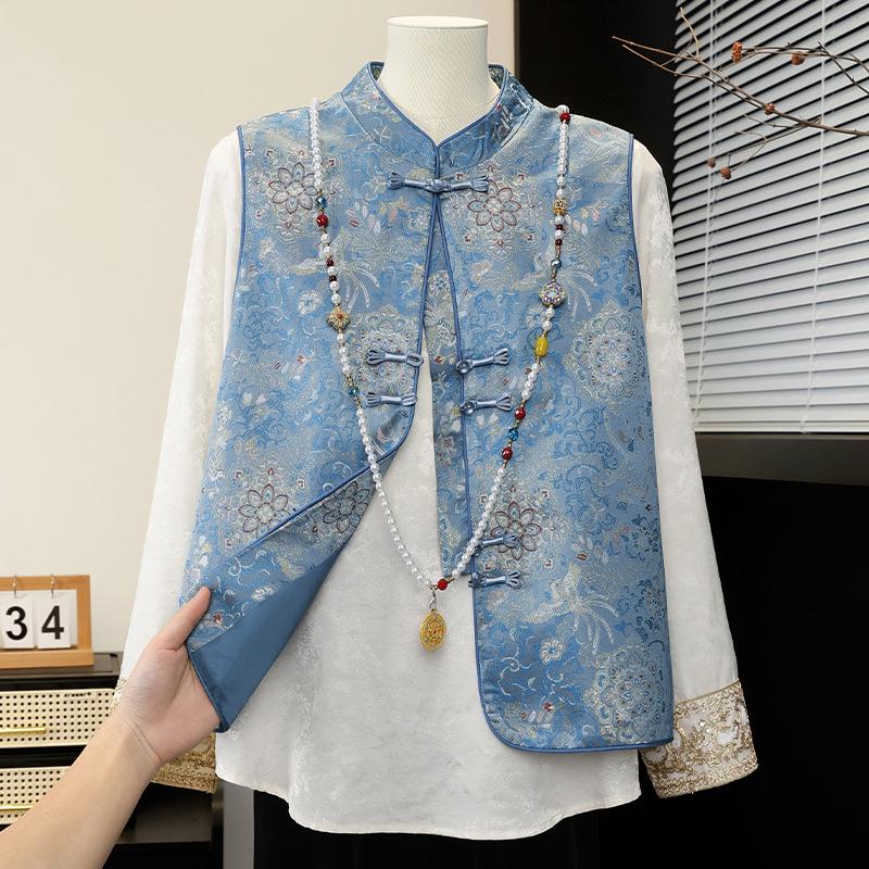 

2026 Women s Chinese Style Spring and Autumn Vest for Middle-Aged and Elderly Mothers – Stylish Mother s Day Outerwear 2XL (105-120 lbs)