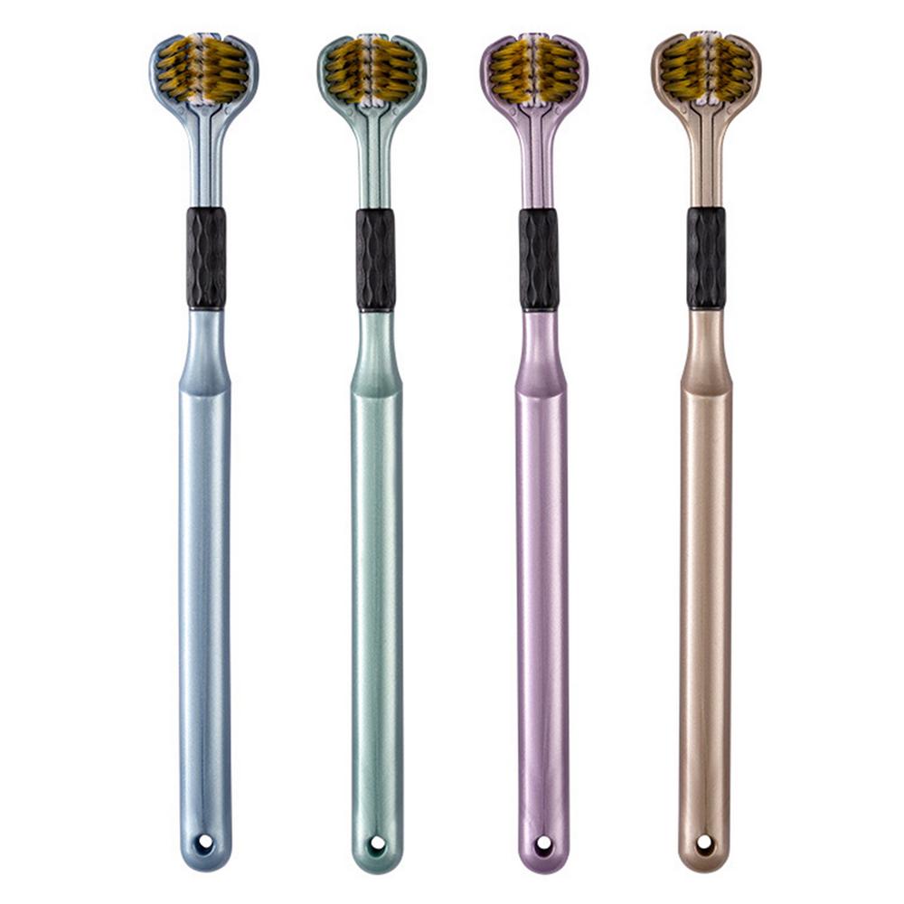 3-Sided Toothbrush Ergonomic Handle Soft Bristles Toothbrush Gentle Non-slip Sensory Manual Toothbrushes Cleaning Tooth Brushes