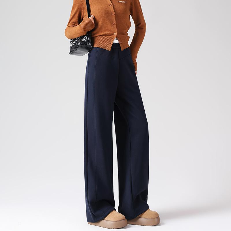 

Women s High-Waisted Wool Silk Trousers: Autumn 2025, Flaw-Concealing, Elongating, Curved, Wide-Leg Style 2XL for 67.5-77.5 kg