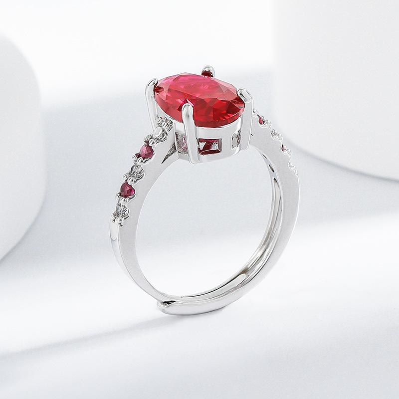 925 Sterling Silver Luxury Elegant Royal Blue Spinel Zircon Ladies Banquet Jewelry RingGood product
