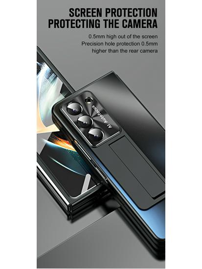 Samsung Z Fold7/6/5/4/3 Handyhülle mit Stifthalter & Ständer, Displayschutzfolie, Sturzsicheres Design