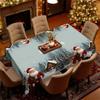 Christmas-Themed Dining Table Round Table Cloth, Snow Elk Santa Print, Dining Table Decorative Cloth, Household Goods