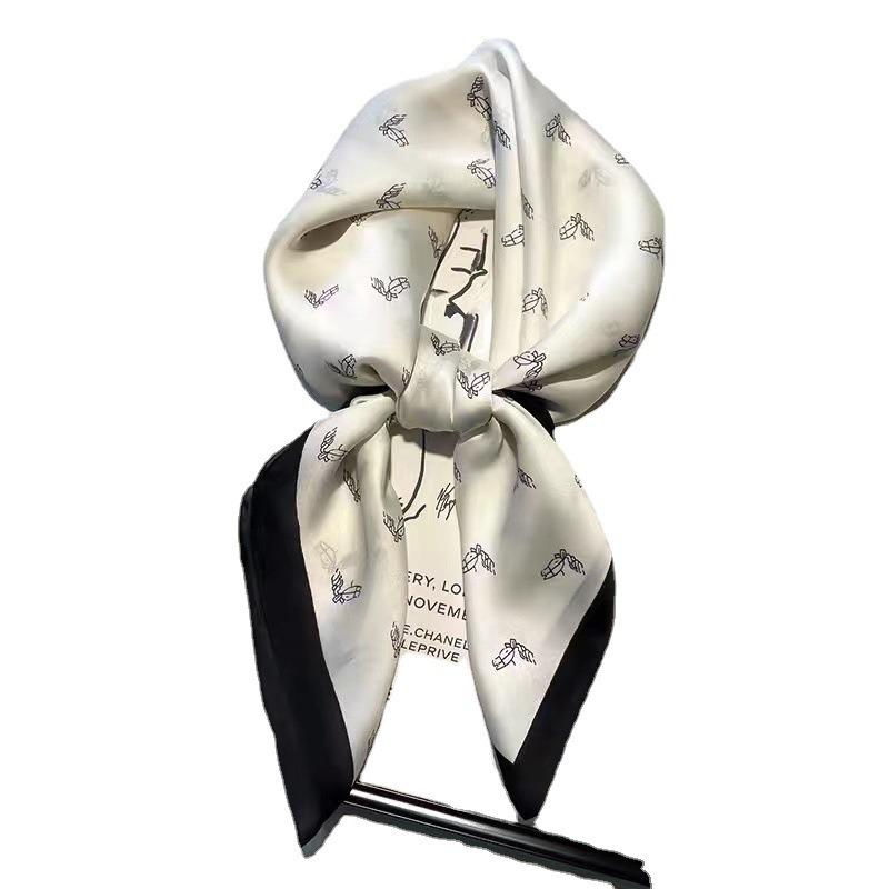 Spring and summer 53 silk professional small square scarf women's 100 mulberry silk satin small silk scarf scarf gift