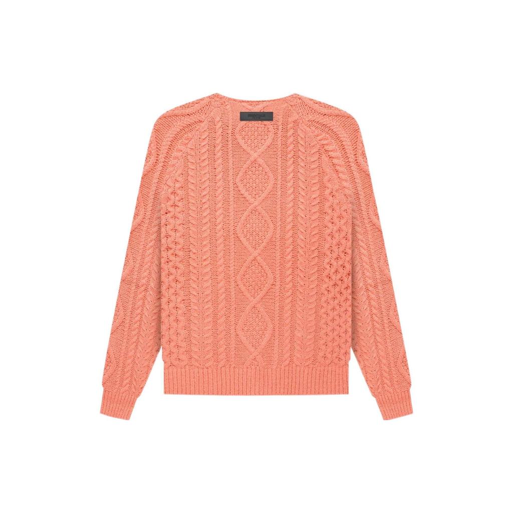 Fear of God Essentials FW22 Cable Knit Crewneck Sweater Men Tops Coral FOG-FW22-019
