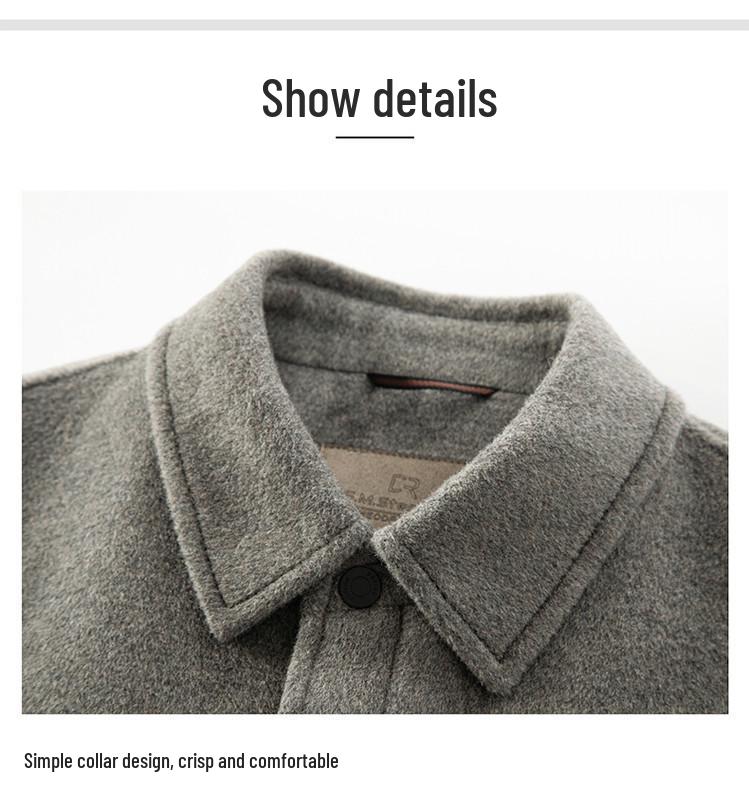 Hengyuanxiang Men's Wool-Down Detachable Jacket, 2025 Autumn Casual Lapel Coat
