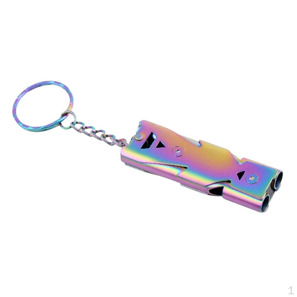 Stainless Steel Safety Whistle Keychain Emergency Camping Survival
