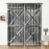 Retro Wooden Door Texture Vintage Barn for Bedchamber Livingroom Space Kitchen Windowpane Drape Contemporary Household Space Decoration 2 Panels
