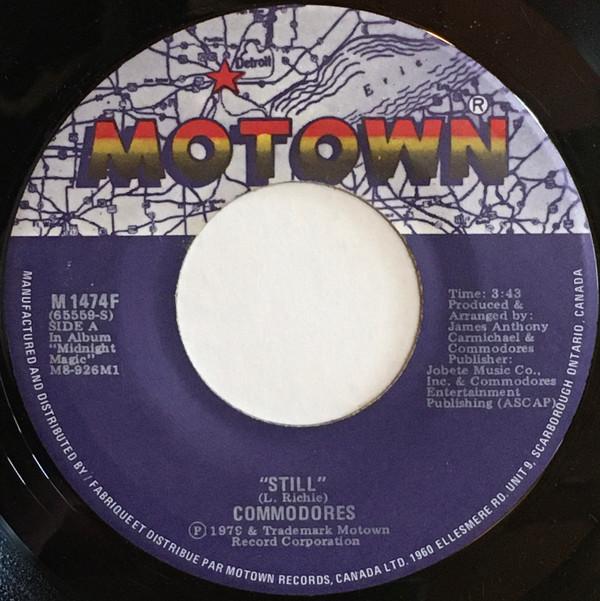 

7inch Record COMMODORES - Still M1474F MOTOWN 1979 Canada Soul/Funk Used
