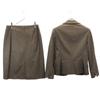 23ku Linen Blend Skirt suit Setup Upper 40/Lower 44 Khaki Women Used