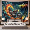 Motorcycle Biker (14) Theme Personalized Tapestry Custom Name Text Wall Hanging Tapestry Home Background Decoration