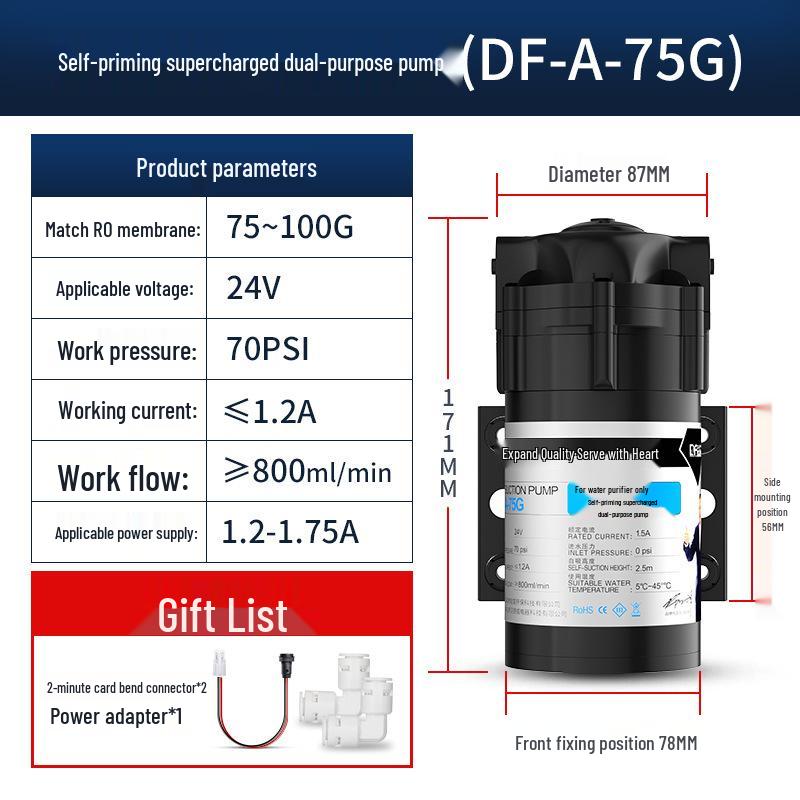 Universal Water Pressure Booster & Purifier Pump for Kitchens (75G-600G Capacity)