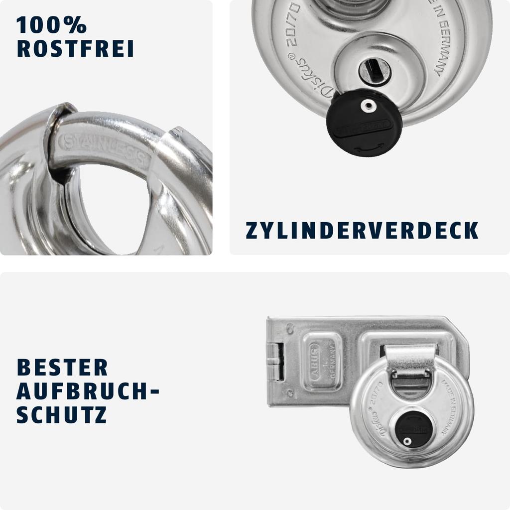 Abus Diskus Plus Padlock with 2 Keys 20/70