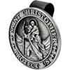 Medalha de São Cristóvão para Carro, Letras em Relevo São Cristóvão Clipe para Pala de Sol Metal Decoração Católica, Clipes de Medalha Redondos Religiosos Bênção para Segurança ao Dirigir