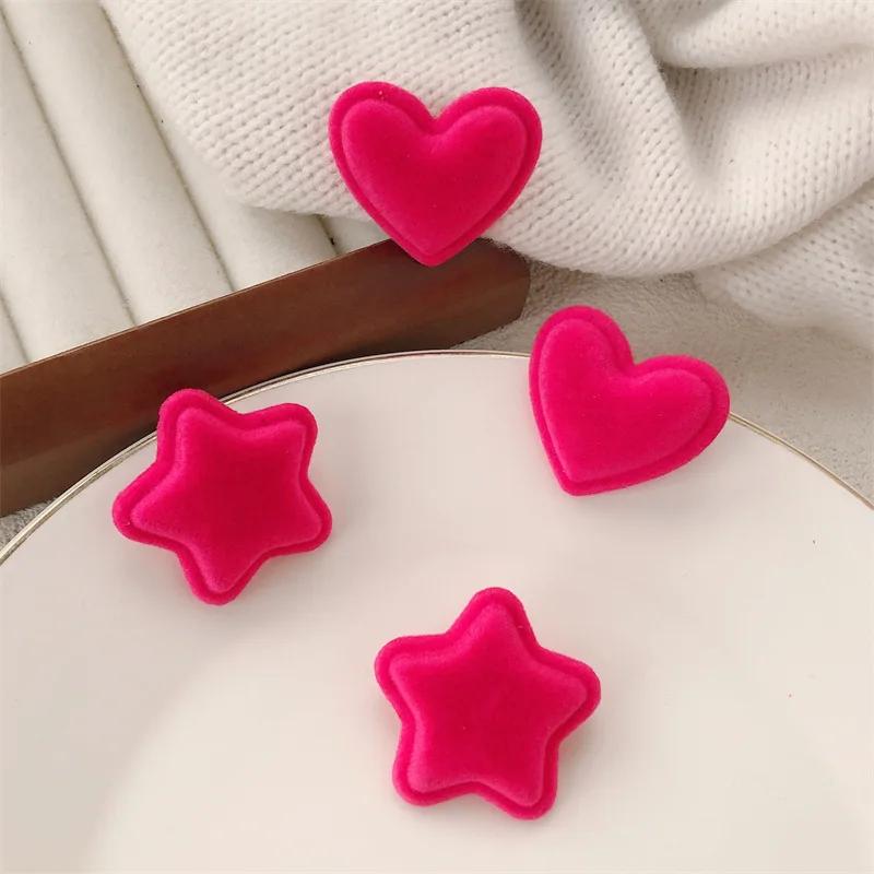2pcs Velvet Bow Hairpin Ins Pink Hairpin Forehead Bangs Broken Hairpin Sweet Side Clip Hair Accessories