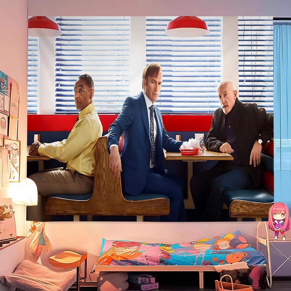 Classic Movies Better Call Saul Cartoon Tapestry Hippie Flower Wall Carpets Dorm Decor Art Home Decor
