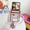 Cartoon Sausage Dog PU Leather Phone Case for Motorola Razr 70+ 60 50 Razr 70 60 50 Ultra Wrist Strap Hinge Protection Cover