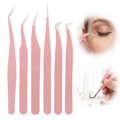 Pinças para Extensão de Cílios para Cílios Postiços Pinças de Cílios de Aço Inoxidável para Posicionamento e Remoção Precisa de Cílios Ferramenta de Maquiagem à Prova de Ferrugem para