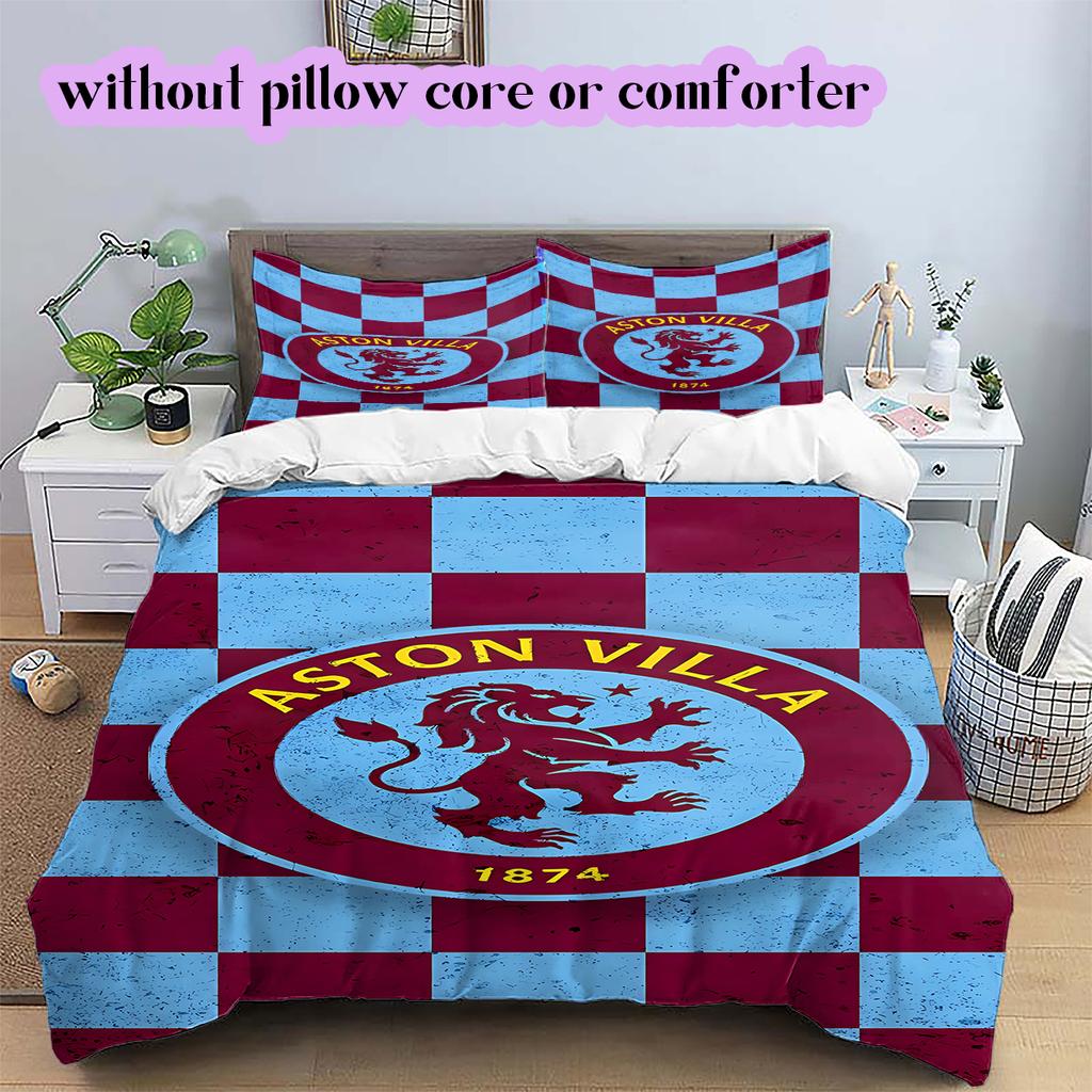 Team football Pattern Bedding Quilt Set Quilt Cover Pillowcase Home Decoration Birthday Gift (1 * duvet cover + 2 * pillowcase, without core)