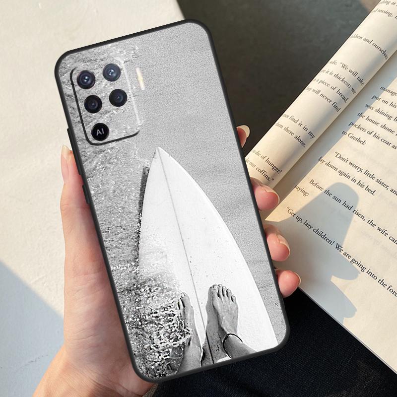 Surf Surfboard Case For Oppo A80 A60 A40 A78 A38 A18 A98 A58 A96 A76 A16 A94 A74 A54 A15 A17 A57 A77 A5 Pro