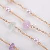 0.5M 1M Colorful Irregular Stone Necklace Chain Imitatied Pearl Copper Chains for DIY Holiday Necklace Jewelry Making Wholesale